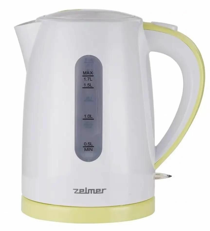 Чайник Zelmer ZCK7616L 1.7л. 2.2 кВт пластик, белый/зеленый (71504665P)