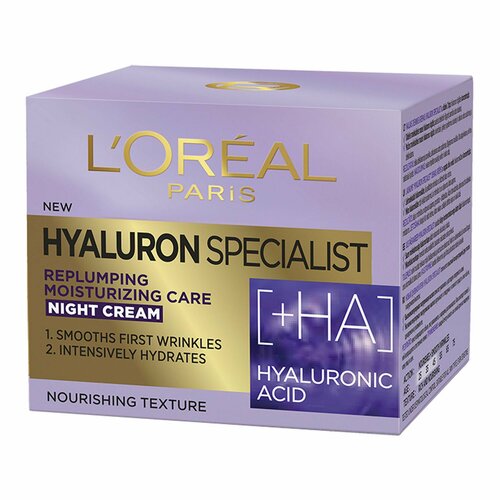 Ночной крем LOreal Paris Hyaluron Specialist для лица 50 мл ( из Финляндии )