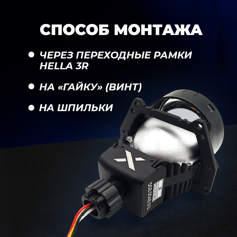 Светодиодный би-модуль в фары ближнего и дальнего света biled DIXEL X LED YH3 3.0" 4500K 12V (1 шт) — фото 3