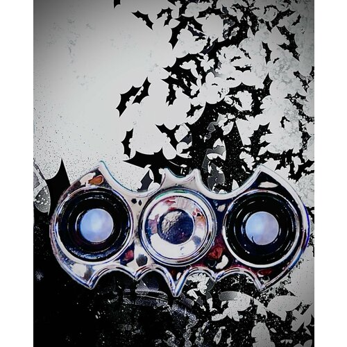 Спиннер тяжелый антистресс Брелок глянцевый Бэтмен серебро