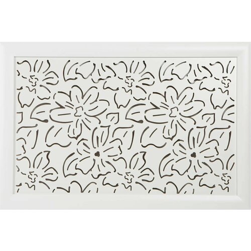 Экран для радиатора Цветы 90х60 см белый