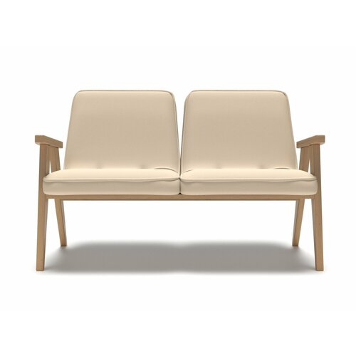 Маленький садовый диван Soft Element ДаблДжек Beige двухместный, массив дерева, скандинавский лофт, кухонный, маленький, офисный, в салон красоты бежевый, beige
