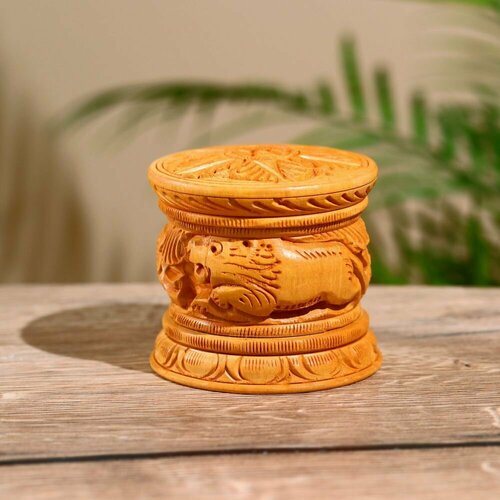 Шкатулка "Флора" дерево кадам 7,5х7,5х7 см коричневый