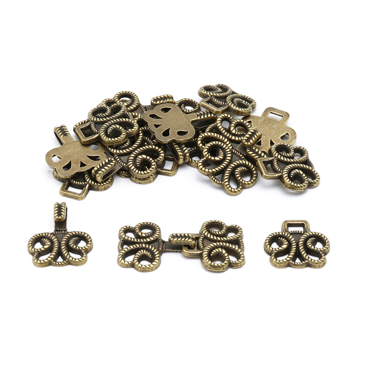 Крючки для одежды пришивные Айрис, 2,5*1,4 см, металл (бронза), 10 шт — фото 1