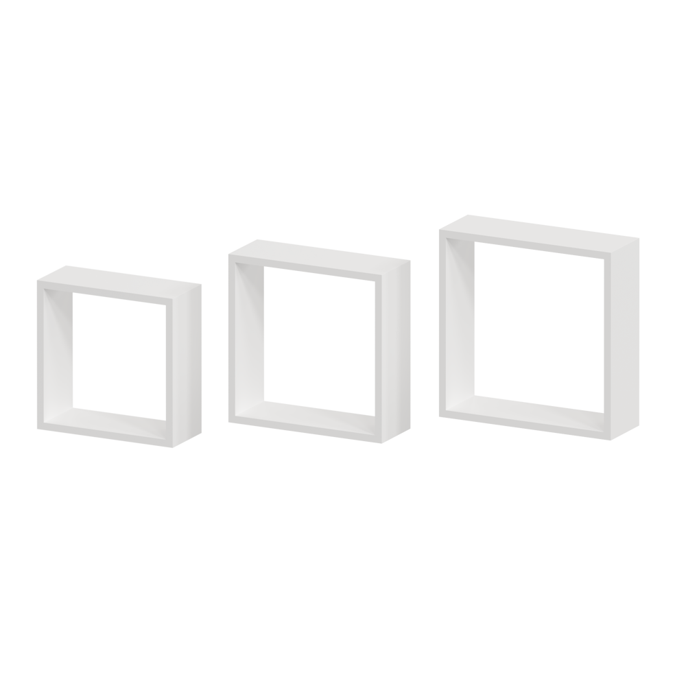 Полка настенная Spaceo 24x24 см/27x27 см/30x30 см МДФ цвет белый 3 шт