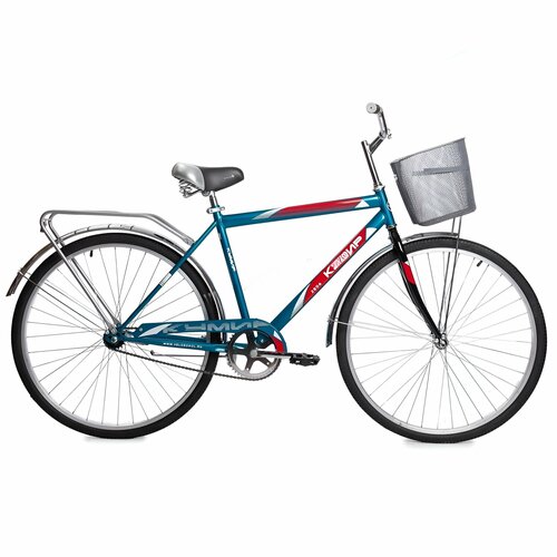 Велосипед городской 28 с корзиной Кумир 2806 мужской бирюзовый 18990₽