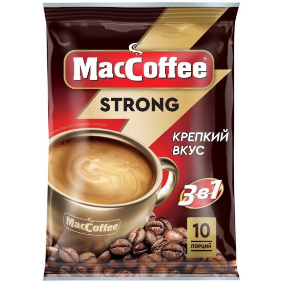 Кофейный напиток Maccoffee Стронг 3 в 1 10 шт