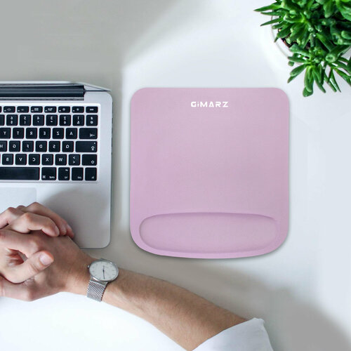 Коврик для мышки Gimarz, кожаный, с подушкой, игровой, черный, 23 см x 25 см