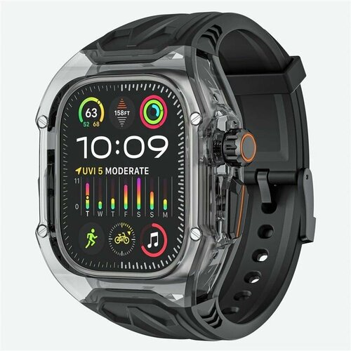 Рремешок для Apple Watch Ultra 49 mm в стиле Richard Mille Light Black BT