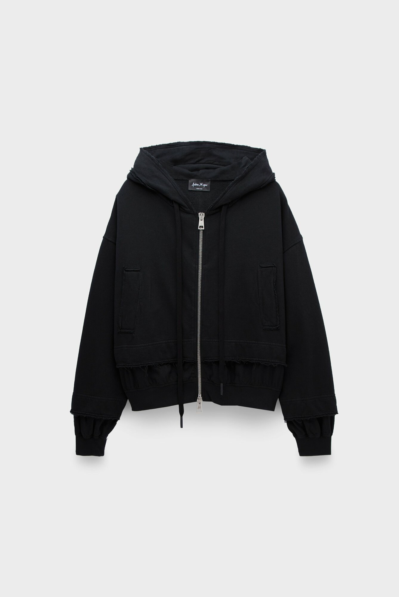 Худи Andrea Ya’aqov hoodie + zip black для женщин цвет черный размер 46