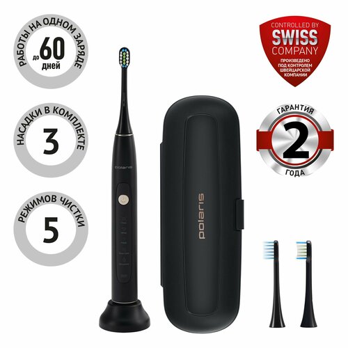 Электрическая зубная щетка звуковая Polaris PETB 0503 TC 5 режимов 3 насадки 6790₽