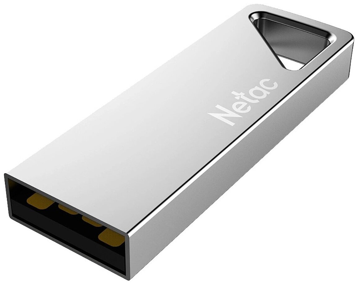 Флешка Netac U326, 16 ГБ, USB 2.0, металлический корпус, серебристый, (NT03U326N-016G-20PN) — фото 1