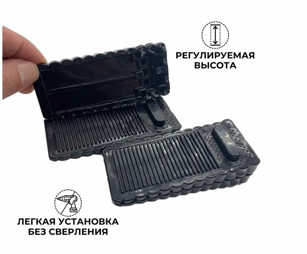 Стоппер напольный для двери, ограничитель открывания двери, упор дверной черный (5шт) — фото 1