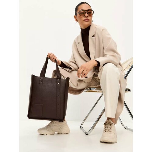 Сумка шоппер MYFLAFFICO фактура гладкая хаки 6199₽