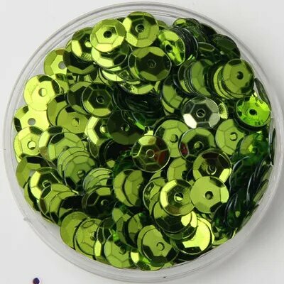Блестки ПВХ круглые 4 мм 5 мм 6 мм 2000 шт Зеленый 5mm 10g 1200pcs light green