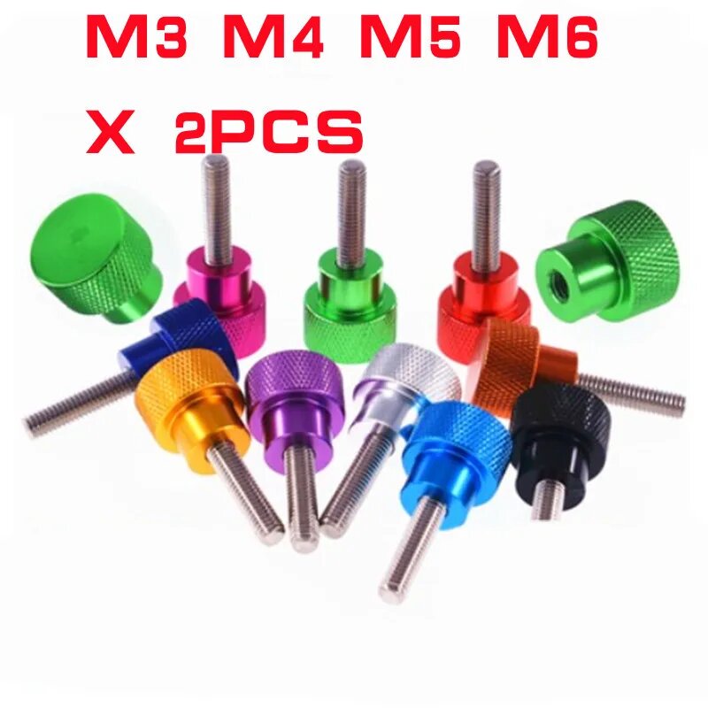 2 шт. винты с накатанной головкой ZFhong M3 M4 M5 M6 * 6 до 50 мм green M3X10 2pcs