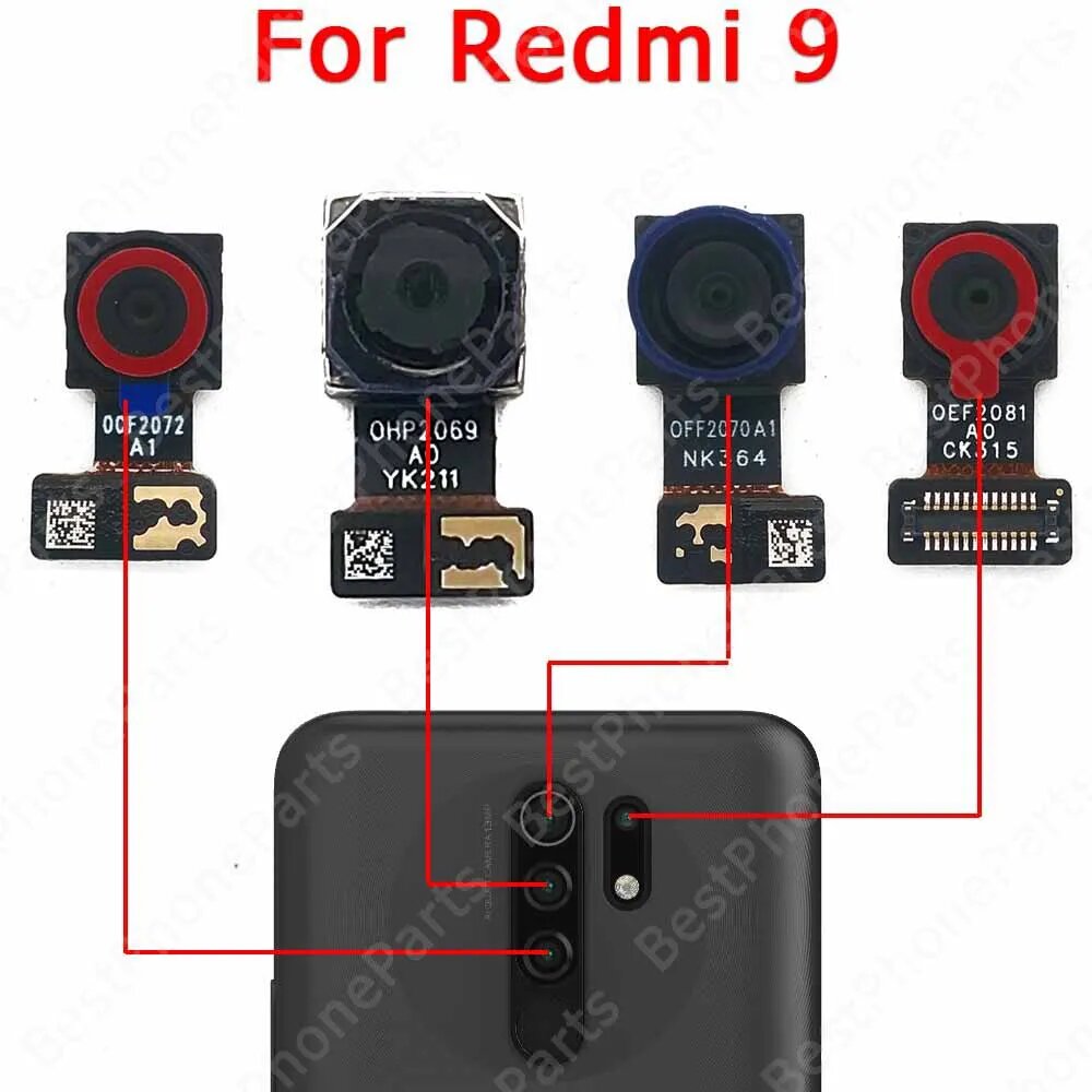 Изображение Задняя камера для Xiaomi Redmi 9 9A 9C 9T, модуль камеры заднего вида, запасные части для замены и ремонта