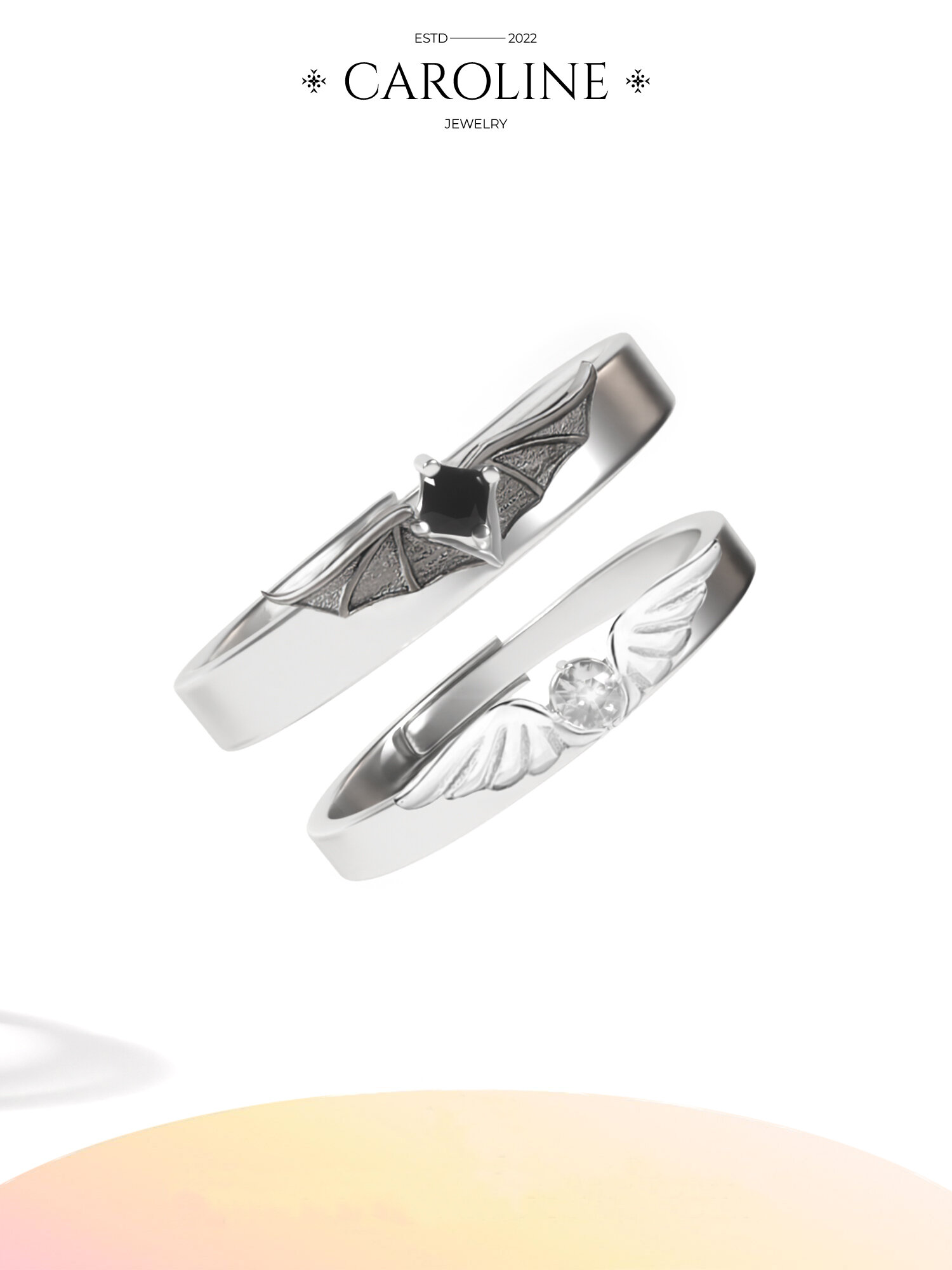 Кольцо Caroline Jewelry, эмаль, кристалл