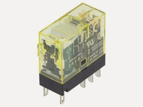 Изображение товара Реле IDEC RJ2S-CL-D24, электромагнитное, DPDT, 24 В DC, 8A/250 В AC, 8A/30 В DC, прозрачный, 1 шт