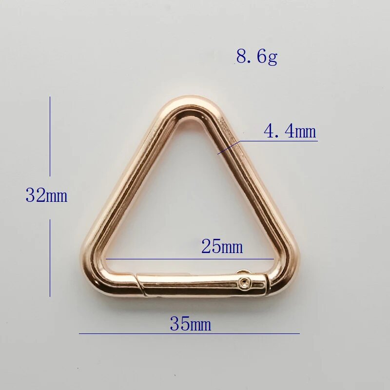 Металлическое треугольное пружинное кольцо открытая кожаная сумка Сумочка Ремень Пряжка Карабин соединение брелок собака защелка застежка крючок