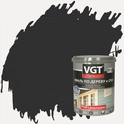 Изображение товара Эмаль по дереву и OSB VGT Premium полуматовая (1кг) черный