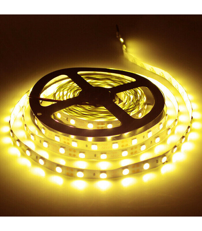 Светодиодная лента SMD5050 12В. Катушка 5 метров. Цвет свечения: Теплый белый. IP33