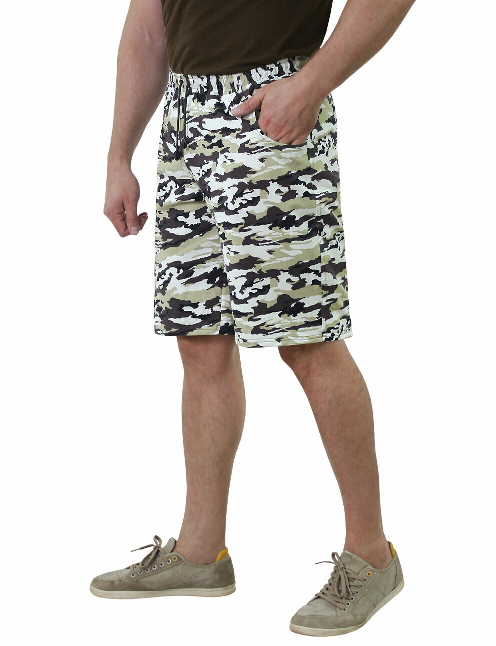 Шорты Компания БВР камуфляж спортивные туристические размер 48-50/182-188 белый коричневый мультиколор зеленый хаки