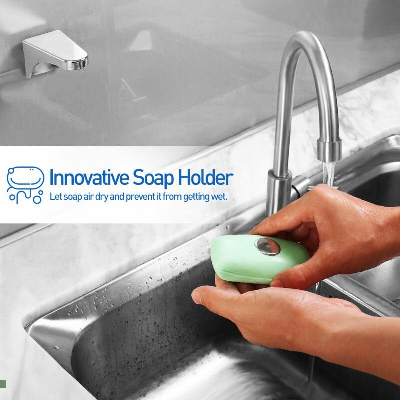 TOPBATHY 3 шт. Магнитный держатель, сильный контейнер для мыла, настенное крепление — фото 1