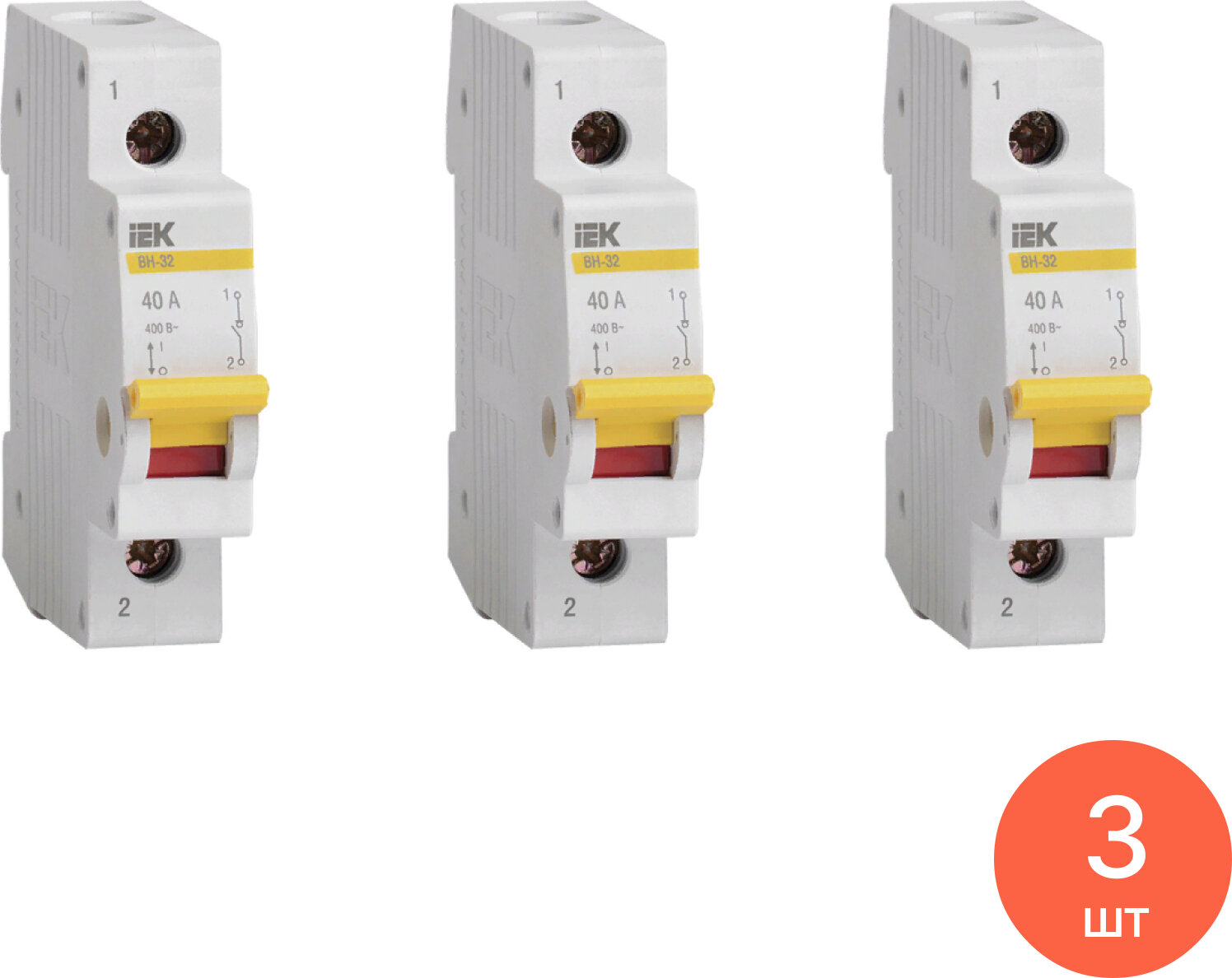 Выключатель нагрузки IEK / ИЭК ВН-32 1P 40A MNV10-1-040 / разъединитель (комплект из 3 шт)