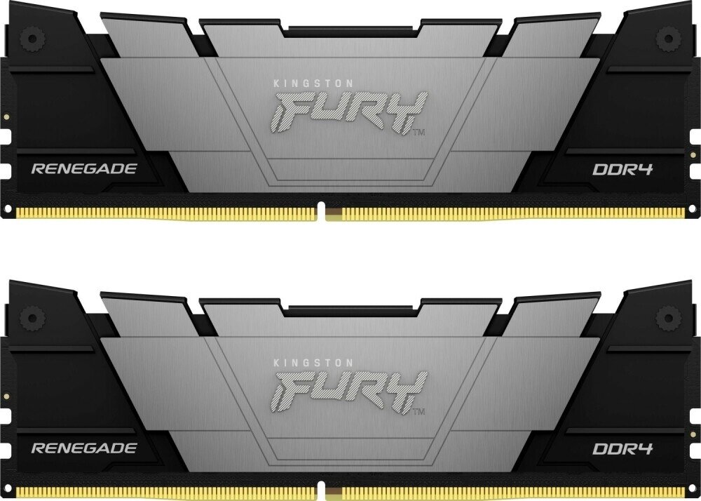 Оперативная память Kingston Fury Renegade, DDR4, 32GB (2x16GB), 3200MHz, CL16, DIMM, с радиаторами, серый/черный