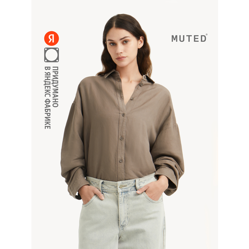 фото Рубашка muted air linen, размер 4xl-5xl, шоколадный