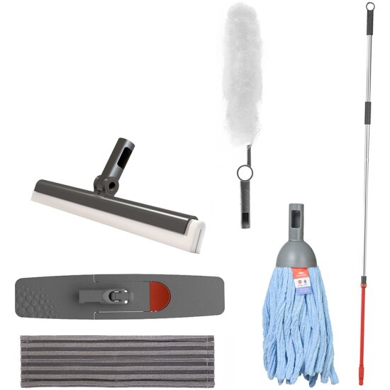 Набор мультишвабра макси Nordic Stream 6 предметов  160 см  серый  NSNMM 