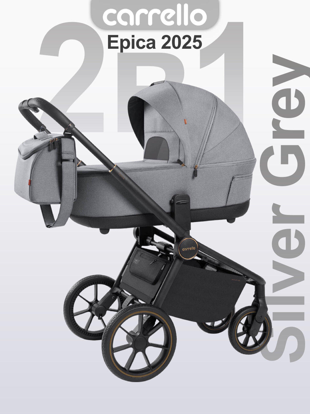 Коляска 2в1 Carrello Epica Silver Grey