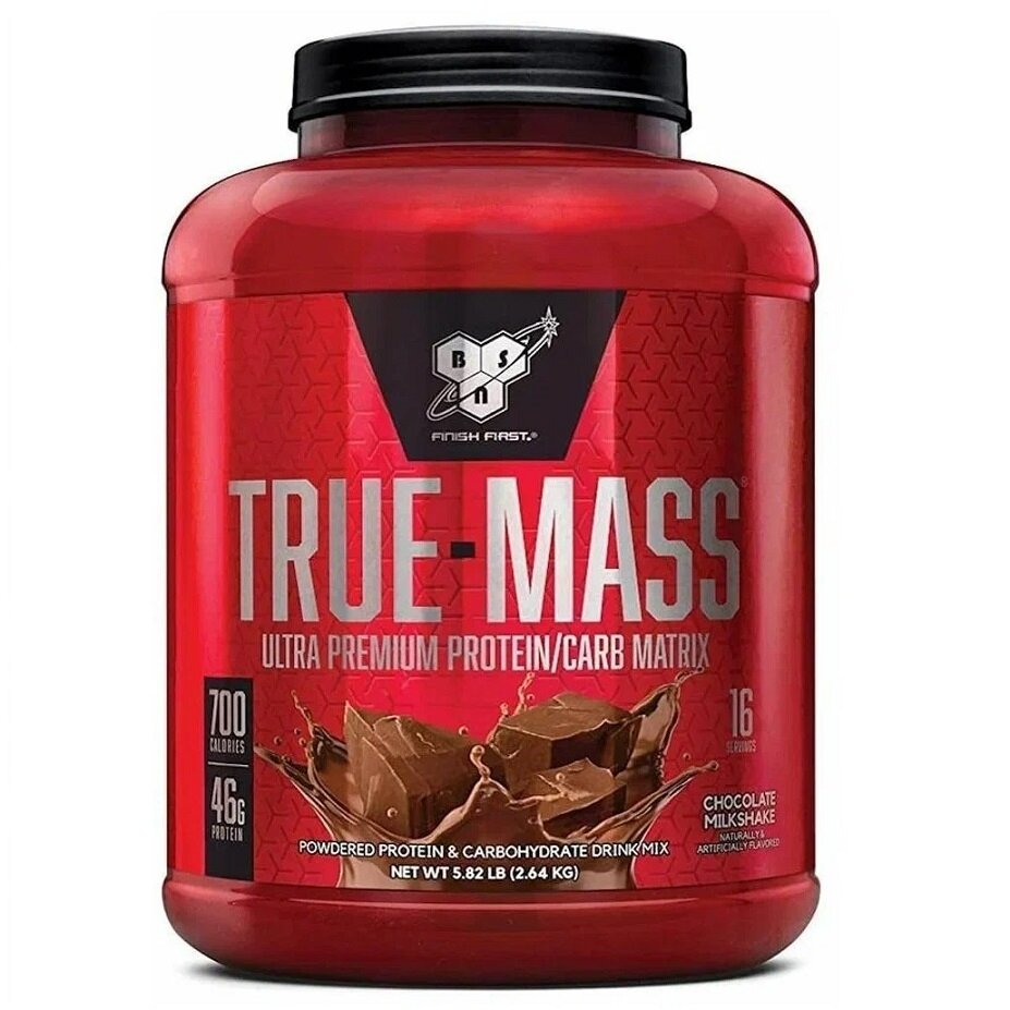 Премиальный высококалорийный гейнер True-Mass 2640 гр. 5.82lb (BSN) Шоколадный молочный коктейль