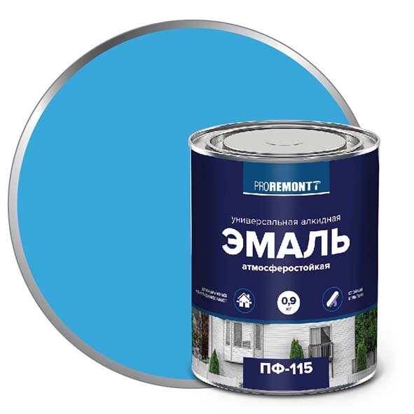 Эмаль ПФ-115 PROREMONTT Голубой 09 кг