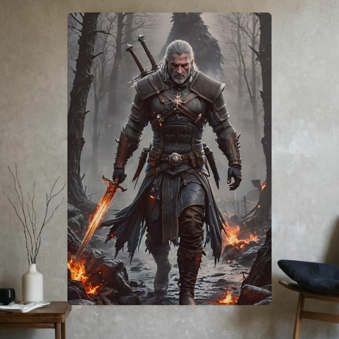 Картина на металле Ведьмак, 20*30см
