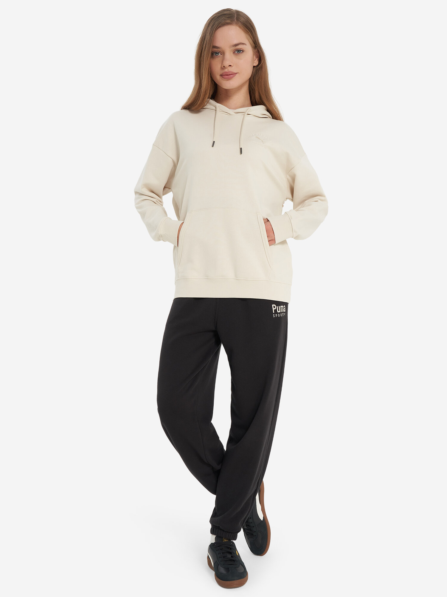 Худи спортивное PUMA, размер S, , молочный — фото 1