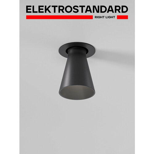 фото Встраиваемый точечный светильник с поворотным механизмом elektrostandard bell 25097/led, 8 вт, 4000 k, цвет черный