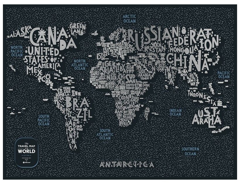 Скретч-карта мира Travel Map "Letters World"