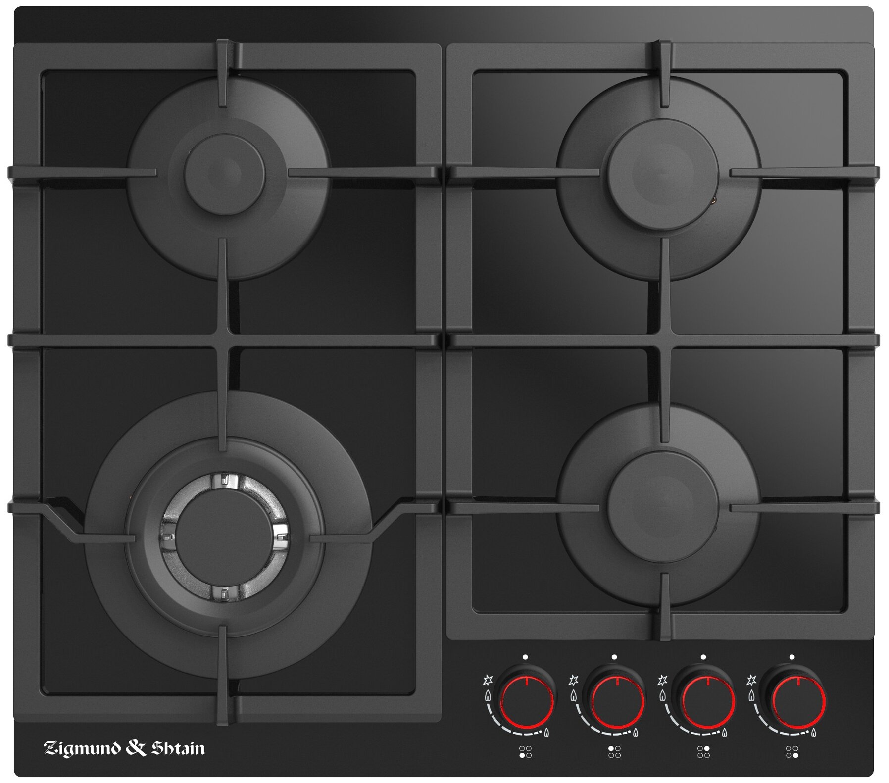 Газовая стеклянная варочная панель Zigmund & Shtain MN 199.61 B, черный