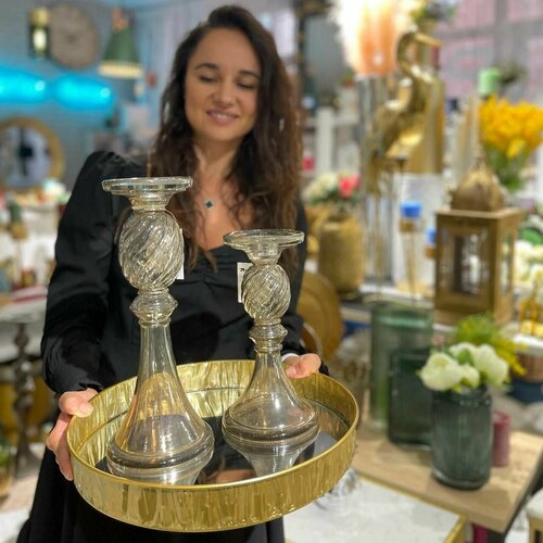 Поднос металлический Хром M