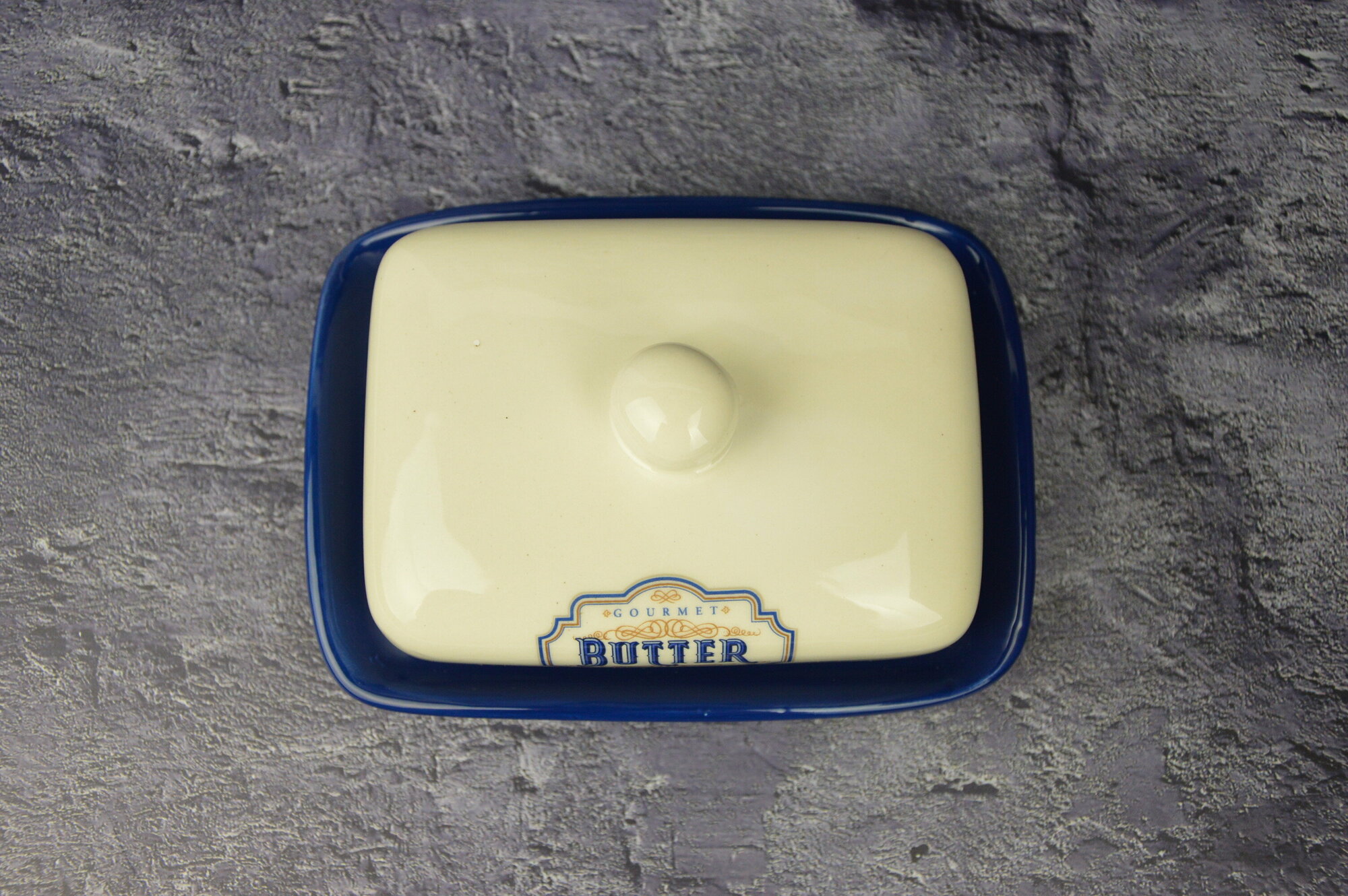 Масленка Dolomite Gourmet бело-синий 17 см 1 шт. 8 см 12.5 см - фотография № 10