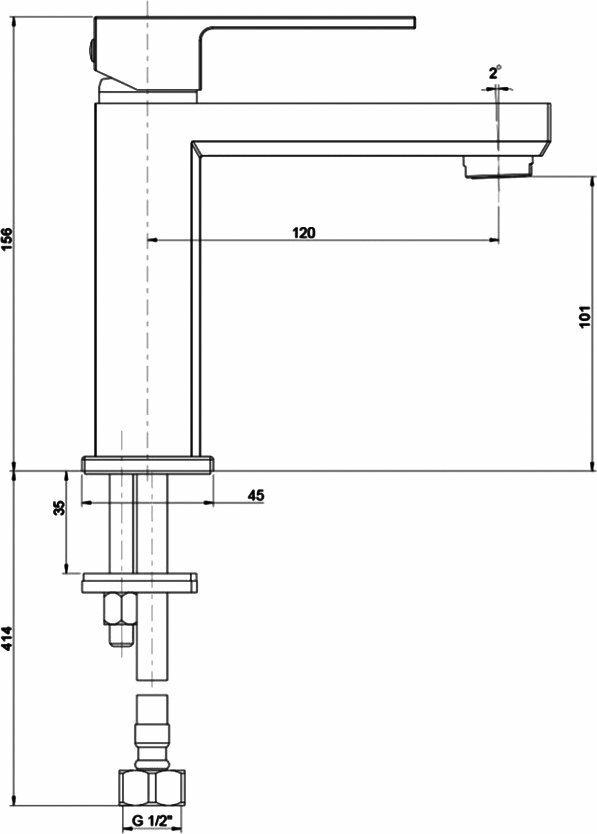 Смеситель для раковины Paini Grazia 21CR205S хром