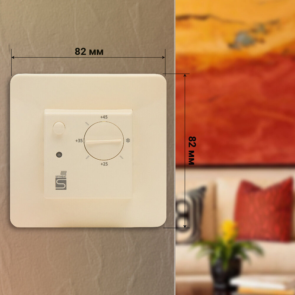 Терморегулятор/термостат механический SpyHeat ETL-308SCH 3.6кВт 16А бежевый - фотография № 4