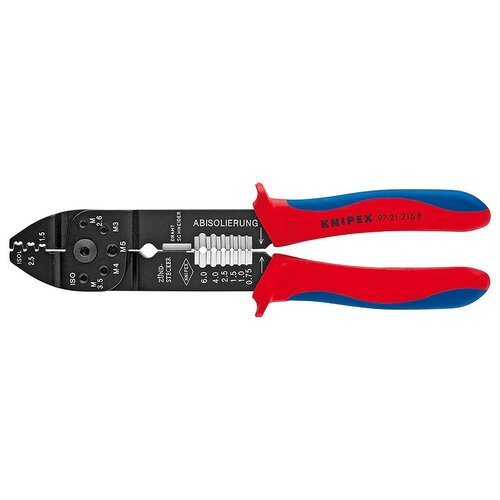 Кримпер Knipex KN-9721215B черный/синий/красный кримпер knipex kn 9721215b черный синий красный