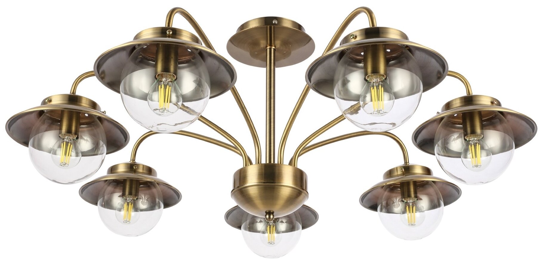 Люстра Evoluce Garonni SLE110102, E14, 280 Вт, кол-во ламп: 7 шт., цвет: бронзовый