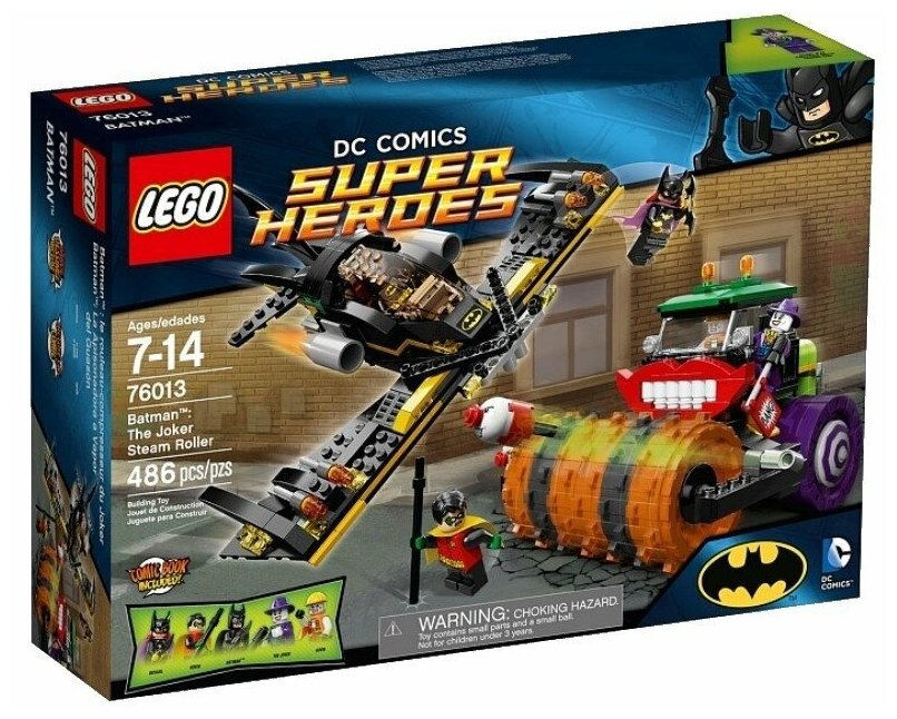 Конструктор LEGO DC Super Heroes 76013 Бэтмен: паровой каток Джокера, 486 дет.