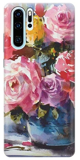 Чехол - накладка ArtColor для Huawei P30 Pro с принтом "Акварельный букет цветов"