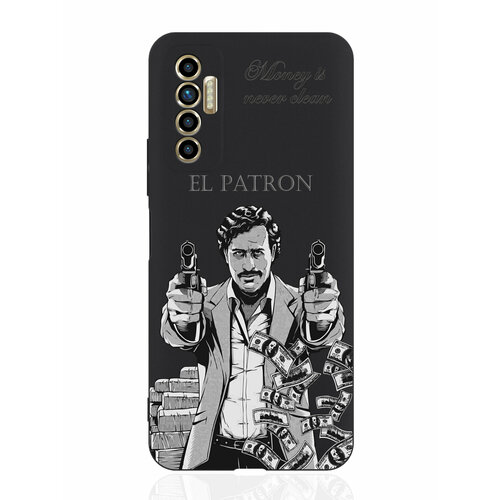 Чехол для смартфона Tecno Camon 17P черный силиконовый El Patron Pablo Escobar/ Пабло Эскобар