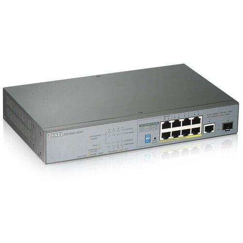 Коммутатор ZyXEL 1300 GS1300-10HP GS1300-10HP-EU0101FPoE 130ВтНеуправляемый Layer 2 2103800₽